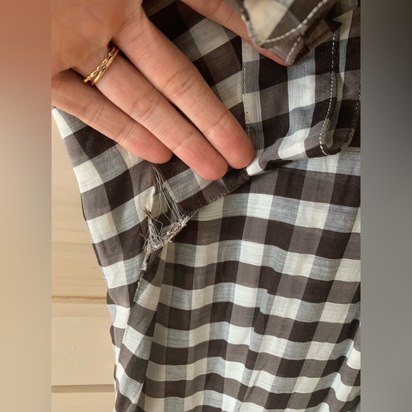 Vintage handmade brown gingham dress. - Picture 6 of 9